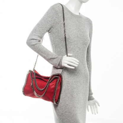 Stella McCartney Shaggy Deer Mini Falabella Fold Over Tote Cherry 2 of 6
