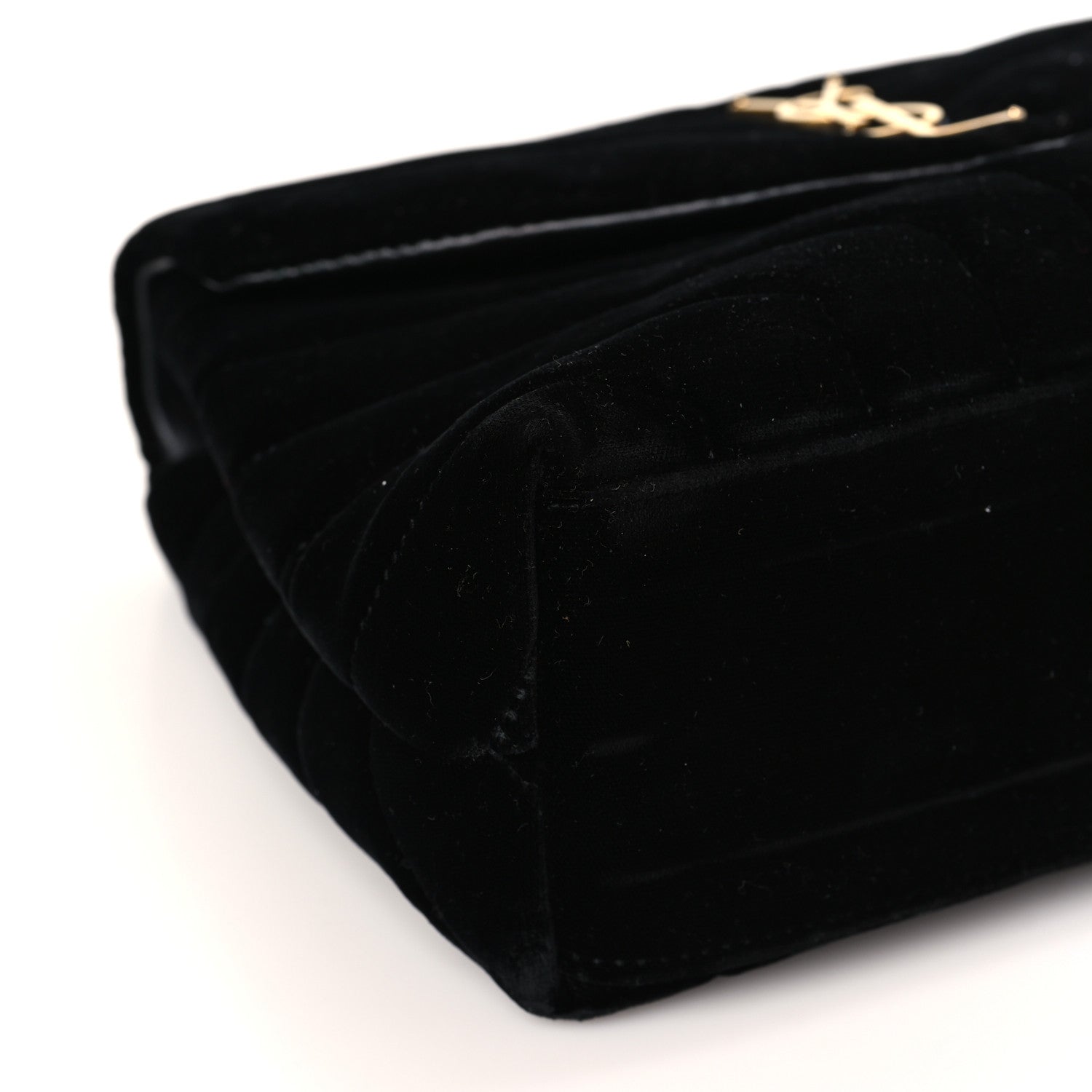 Saint Laurent Velvet Y Quilted Monogram Small Loulou Chain Satchel Black 8 of 9
