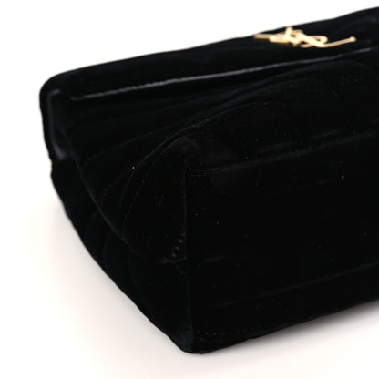 Saint Laurent Velvet Y Quilted Monogram Small Loulou Chain Satchel Black 8 of 9