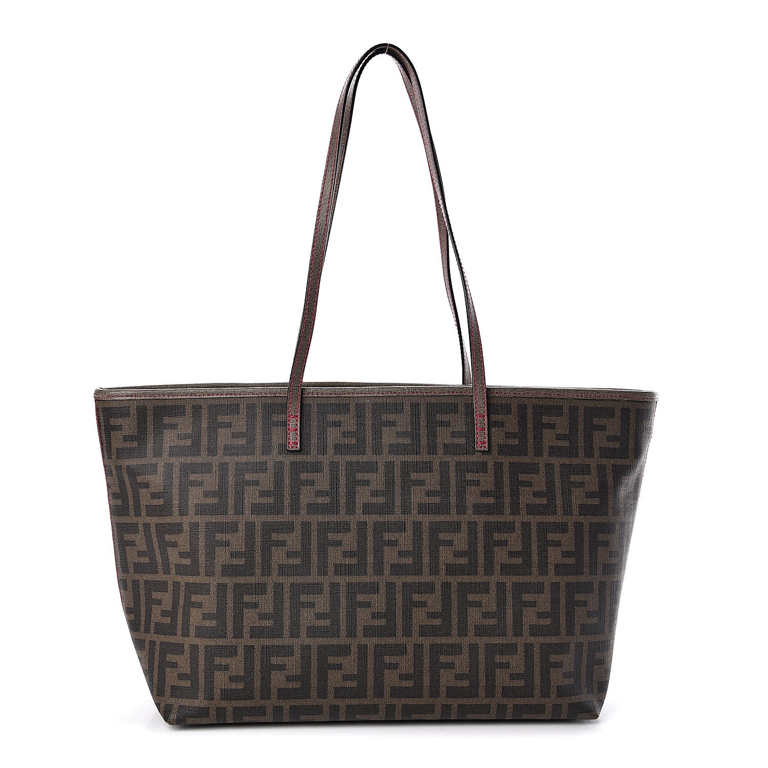 Fendi Zucca Spalmati Vitello Elite Small Roll Tote Tobacco Ciclamino 1 of 10