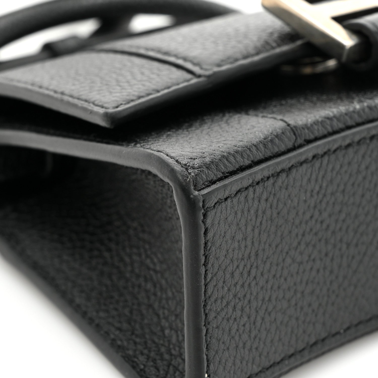Balenciaga Grained Calfskin Hourglass Top Handle Bag Mini Black 10 of 11