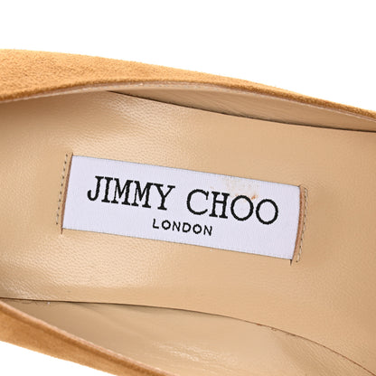 Jimmy Choo Suede Shiny Calfskin Alix 85 Buckle Pumps 37.5 Camel 8 of 10