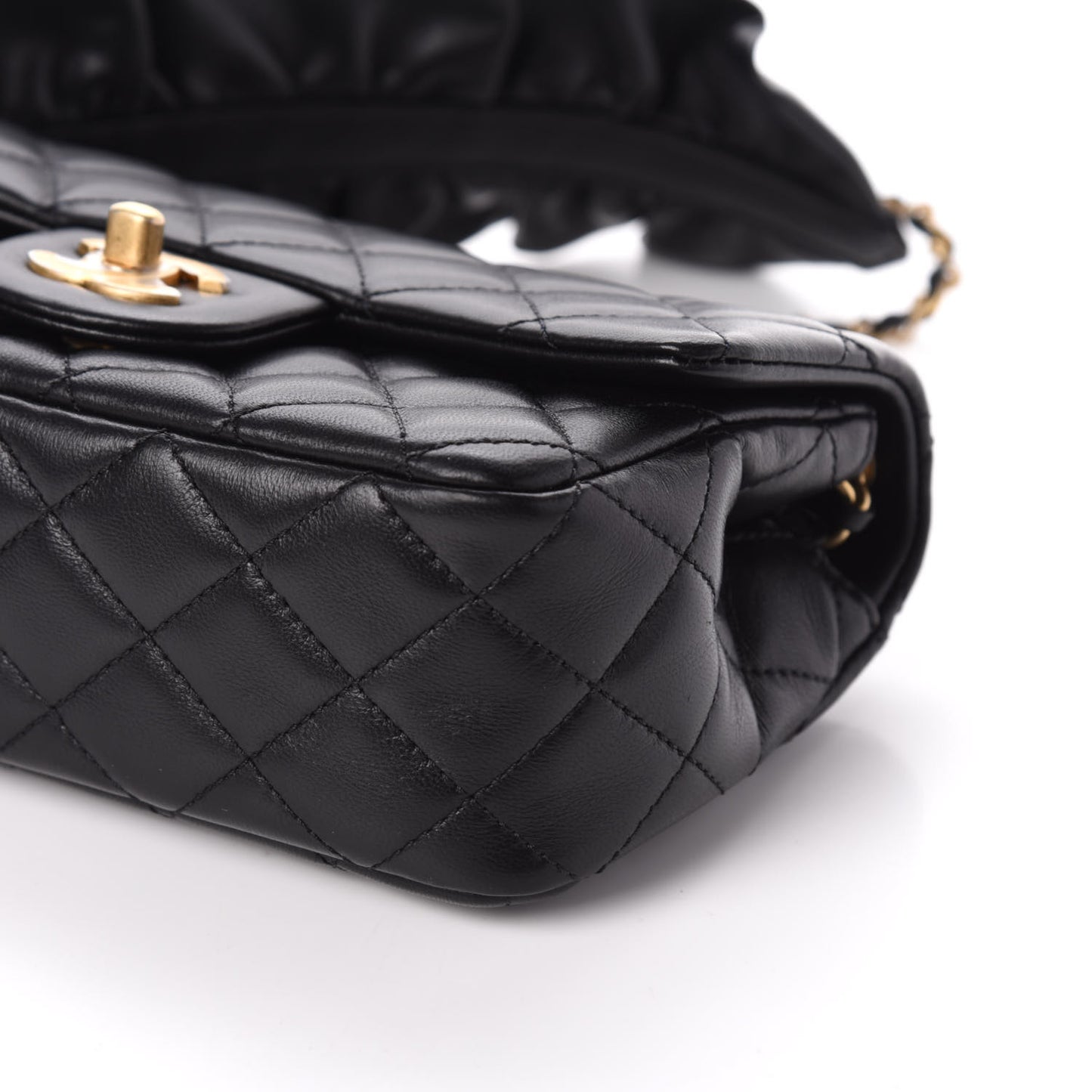 Lambskin Quilted Mini Romance Rectangular Flap Black