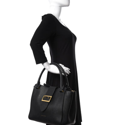Burberry Soft Grain Calfskin Medium Buckle Tote Black 3 of 11