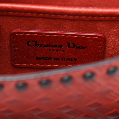 Christian Dior Calfskin Embossed Cannage Studded Mini J'Adior Chain Flap Bag Red 8 of 10