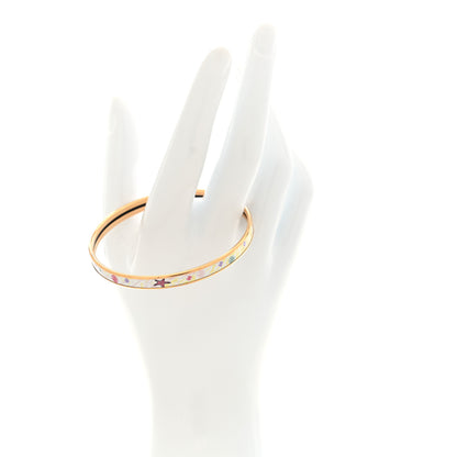 Hermes Enamel Printed Flagship Extra Narrow Bracelet 65 White 2 of 5