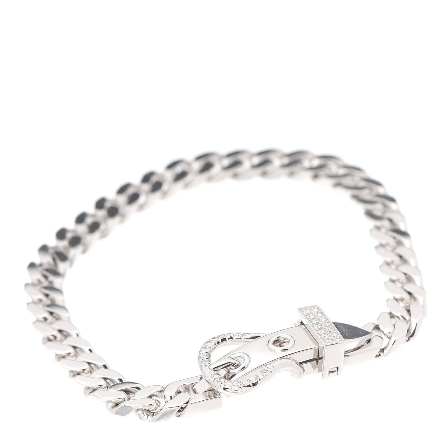 18K White Gold Diamond Boucle Sellier Bracelet LG