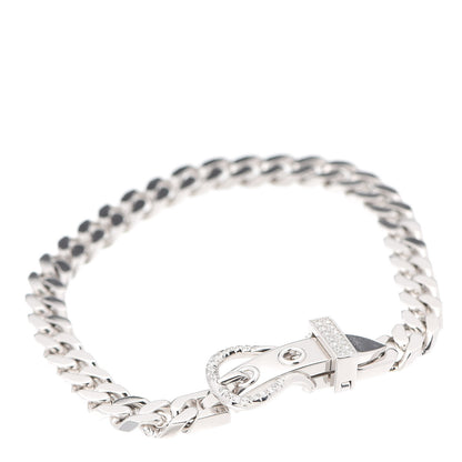 Hermes 18K White Gold Diamond Boucle Sellier Bracelet LG 1 of 5