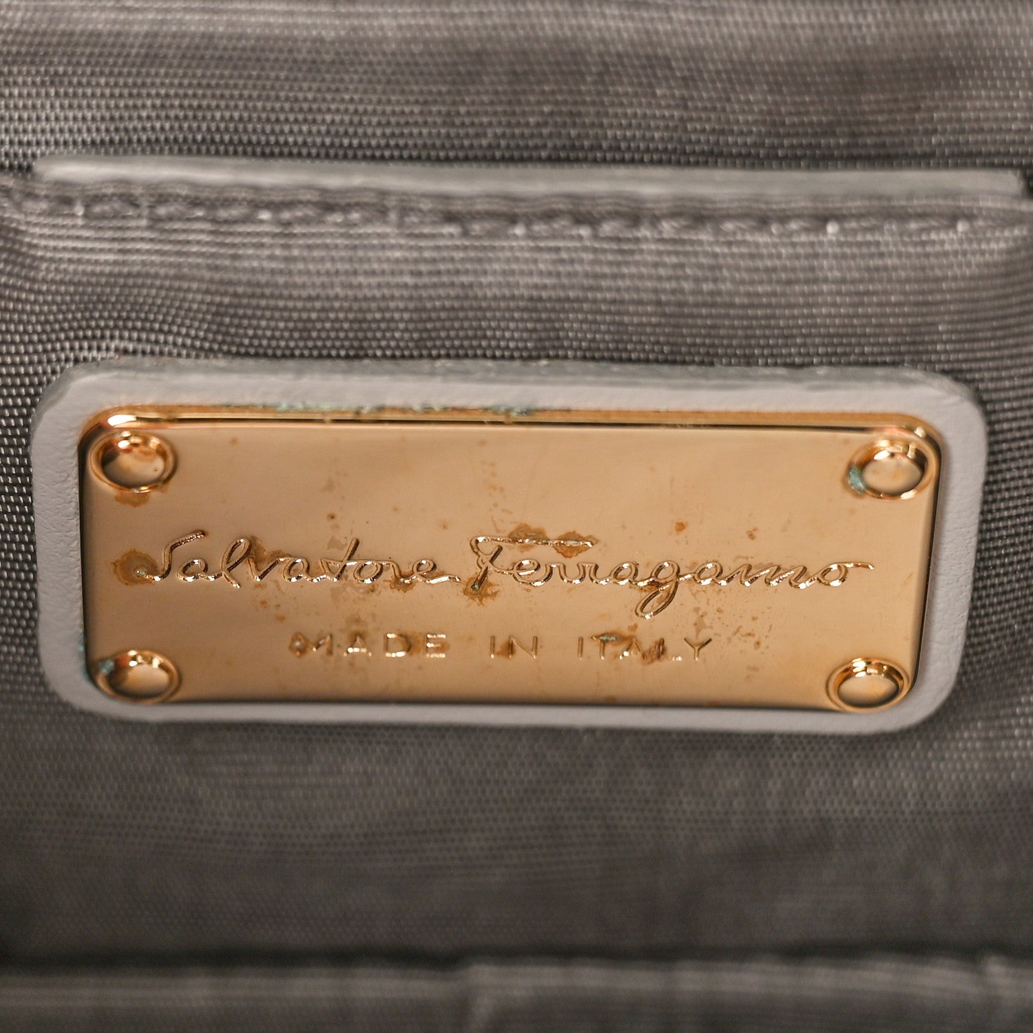 Salvatore Ferragamo Perforated Calfskin Mini Ginny Shoulder Bag Grey 6 of 8