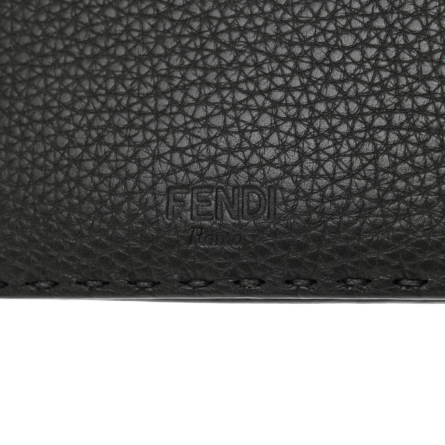 Fendi Cuoio Romano Selleria Mini Peekaboo Clutch Wallet Black 10 of 10