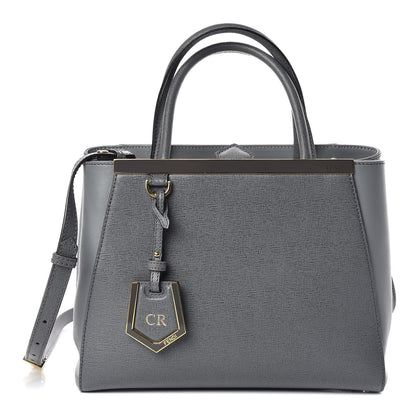 Fendi Vitello Elite Petite 2Jours Tote Grigio Grigio Chiaro 1 of 10