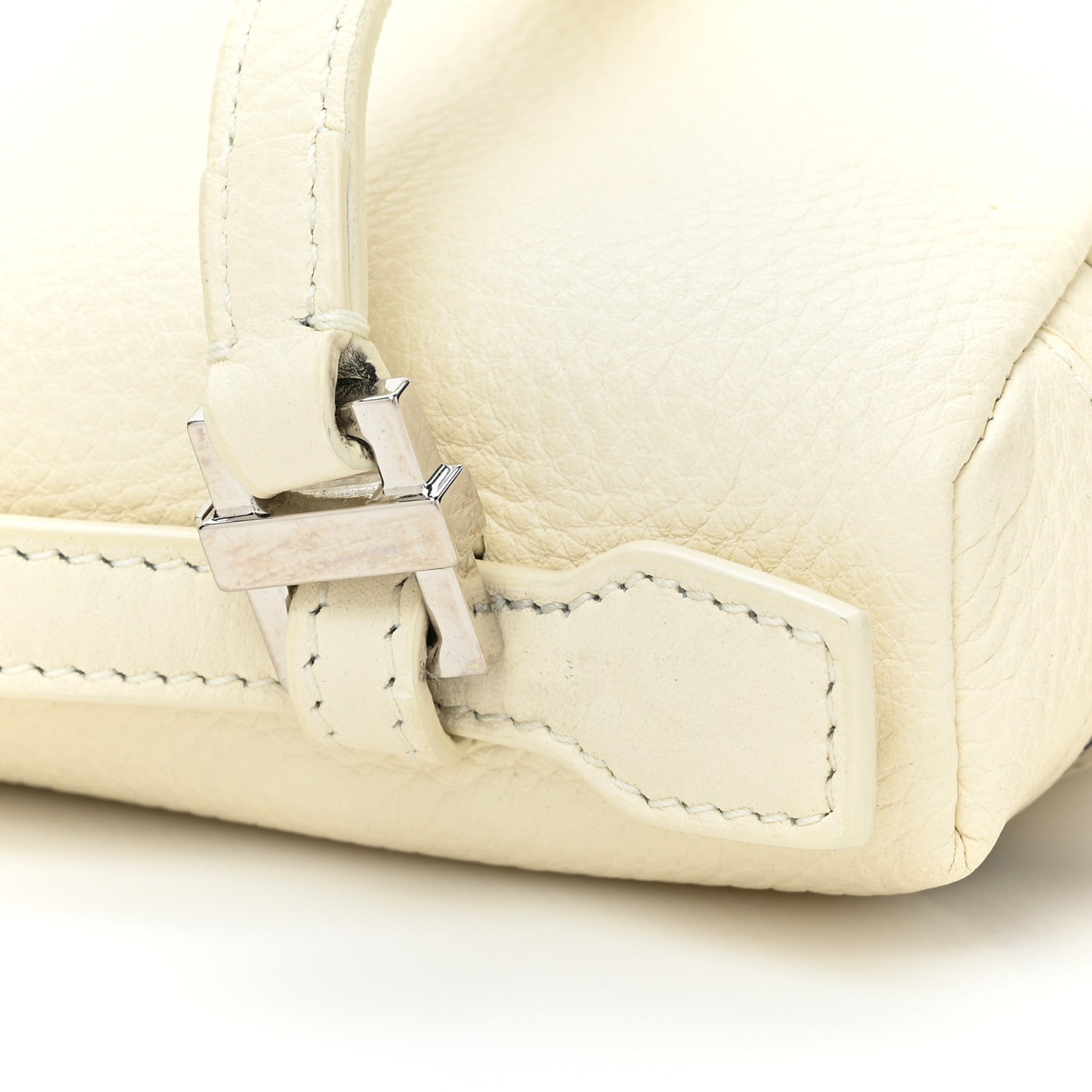 Loro Piana Grained Calfskin L19 Extra Pocket Pouch Whisper White 9 of 13
