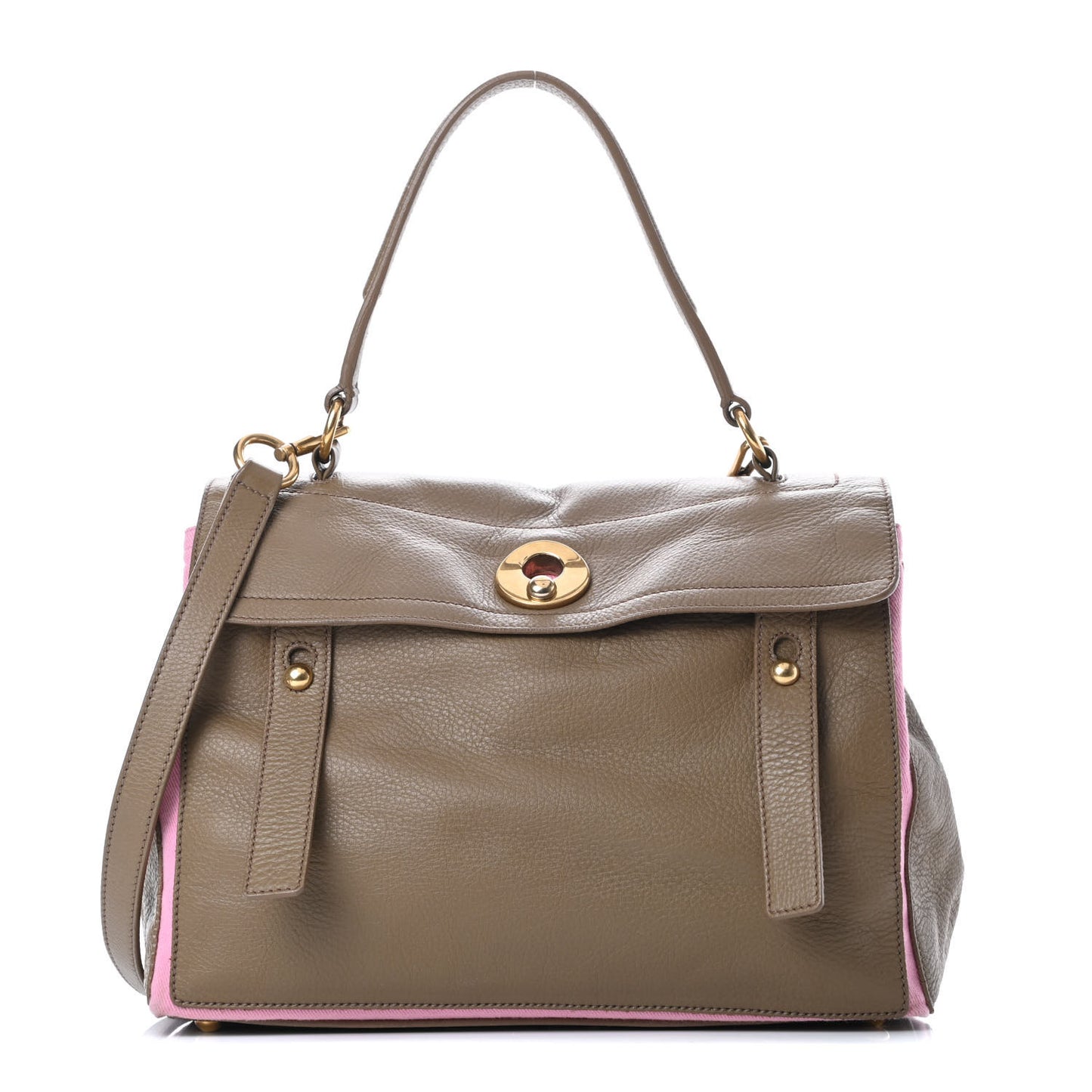Calfskin Canvas Medium Muse Two Taupe Pink
