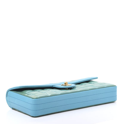 Chanel Patent East West Chocolate Bar Flap Turquoise 3 of 11