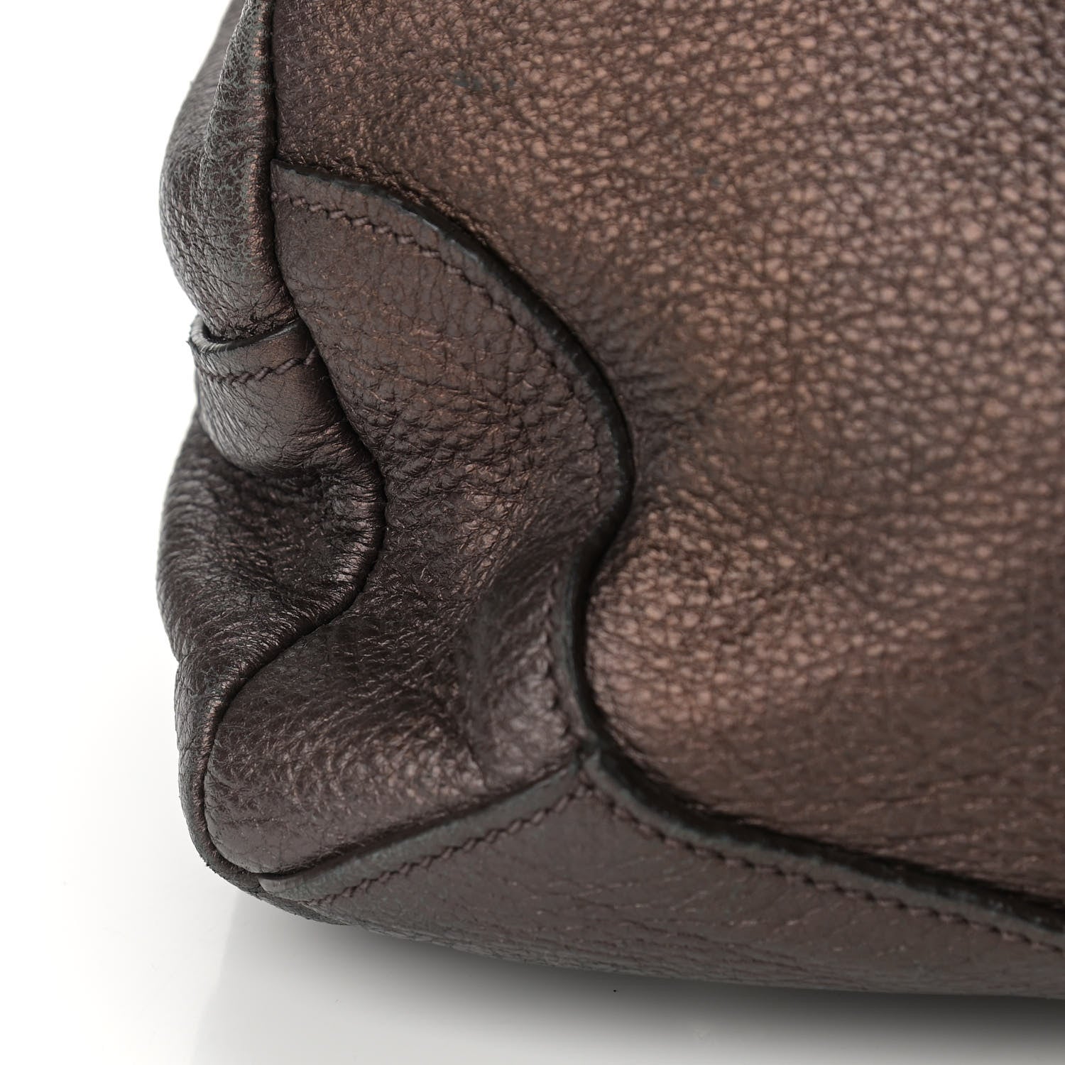 Prada Metallic Vitello Daino Hand Bag Piombo 12 of 22