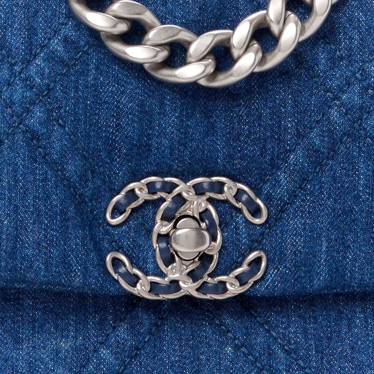 Chanel Denim Quilted Medium Chanel 19 Flap Blue 9 of 11