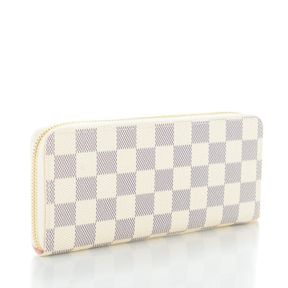 Louis Vuitton Damier Azur Clemence Wallet Rose Ballerine 3 of 7