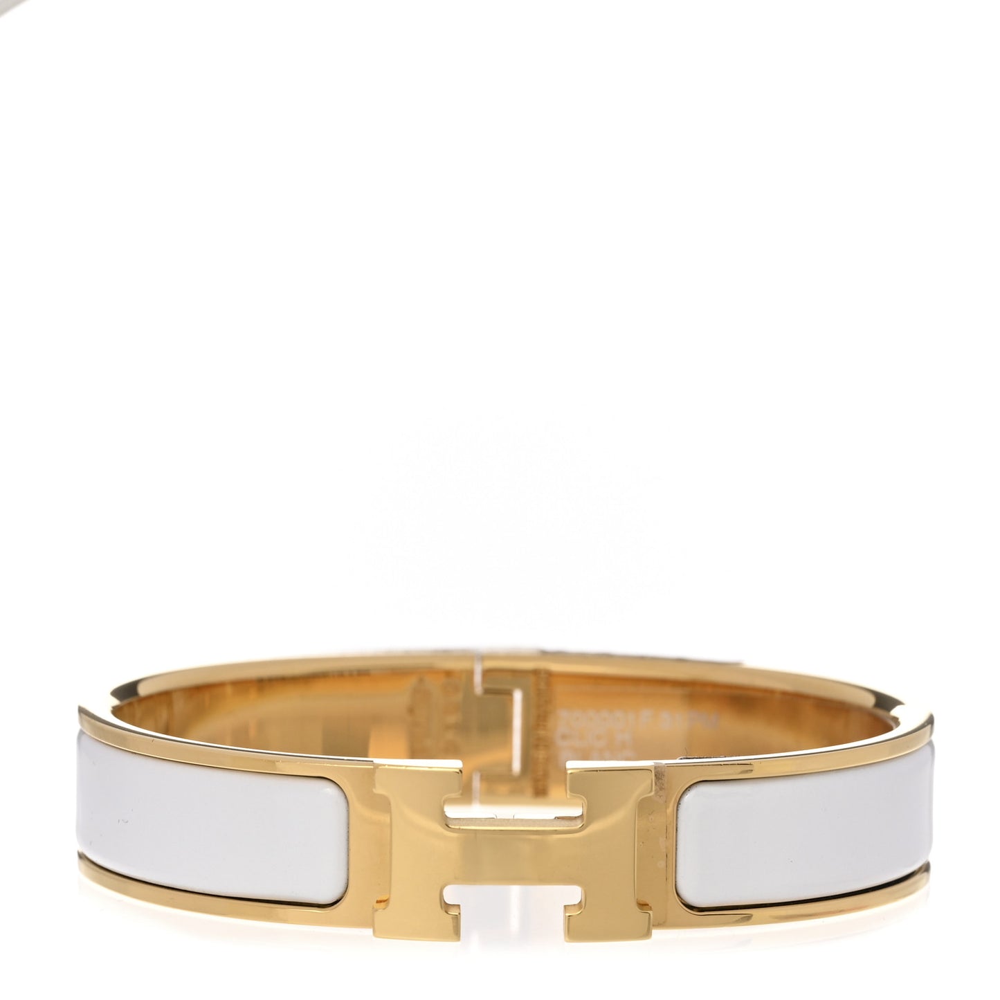 Enamel Narrow Clic Clac H Bracelet PM White