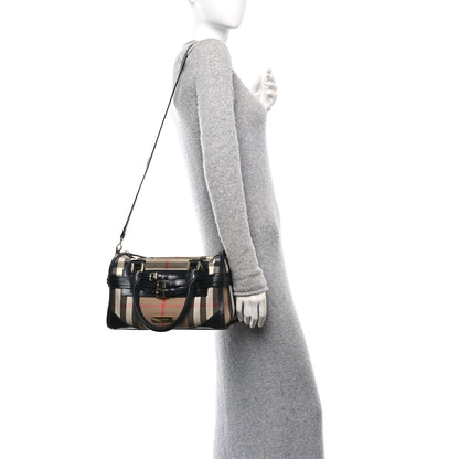 Burberry House Check Bridle Calfskin Medium Alchester Bowling Bag Black 2 of 21