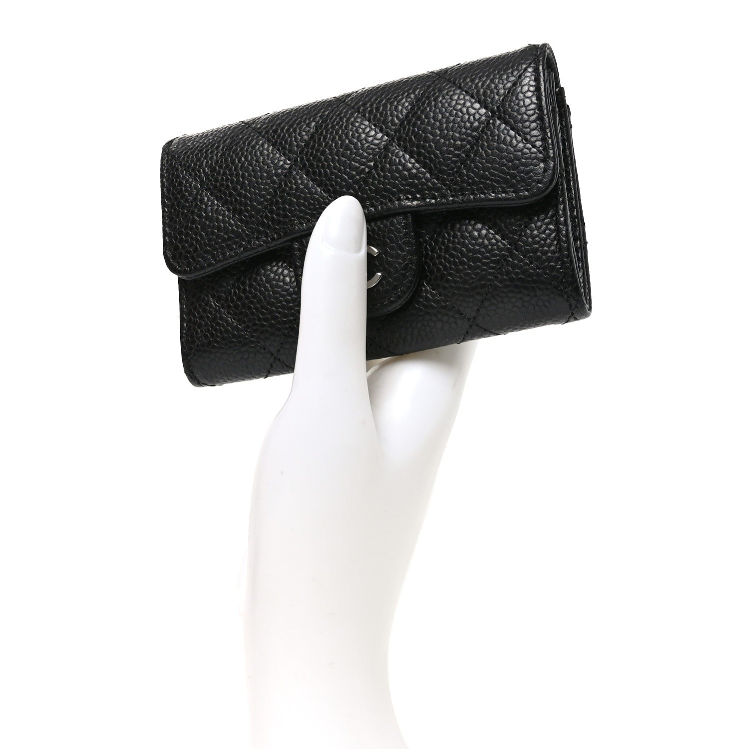 Chanel Caviar Quilted Flap Card Holder Black 2 of 9