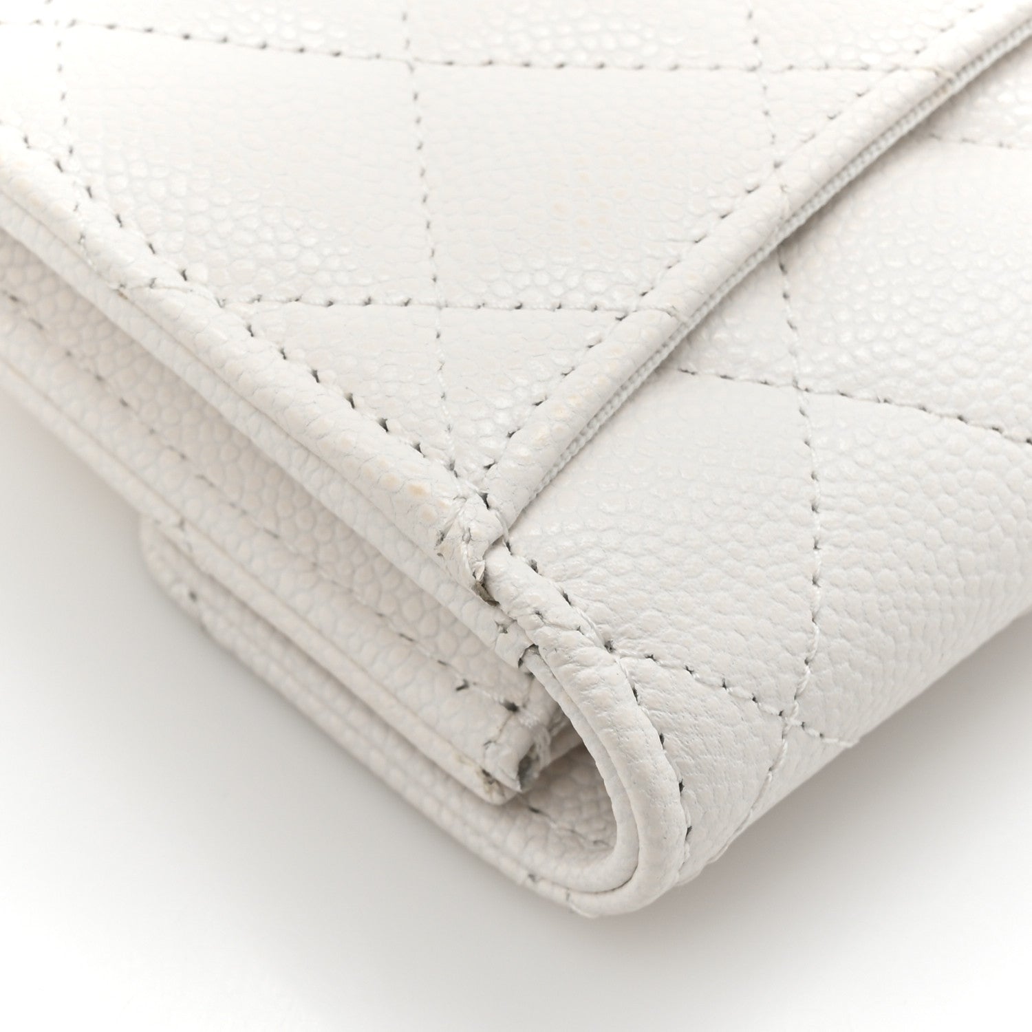 Chanel Caviar Quilted Flap Card Holder Wallet White 9 of 10
