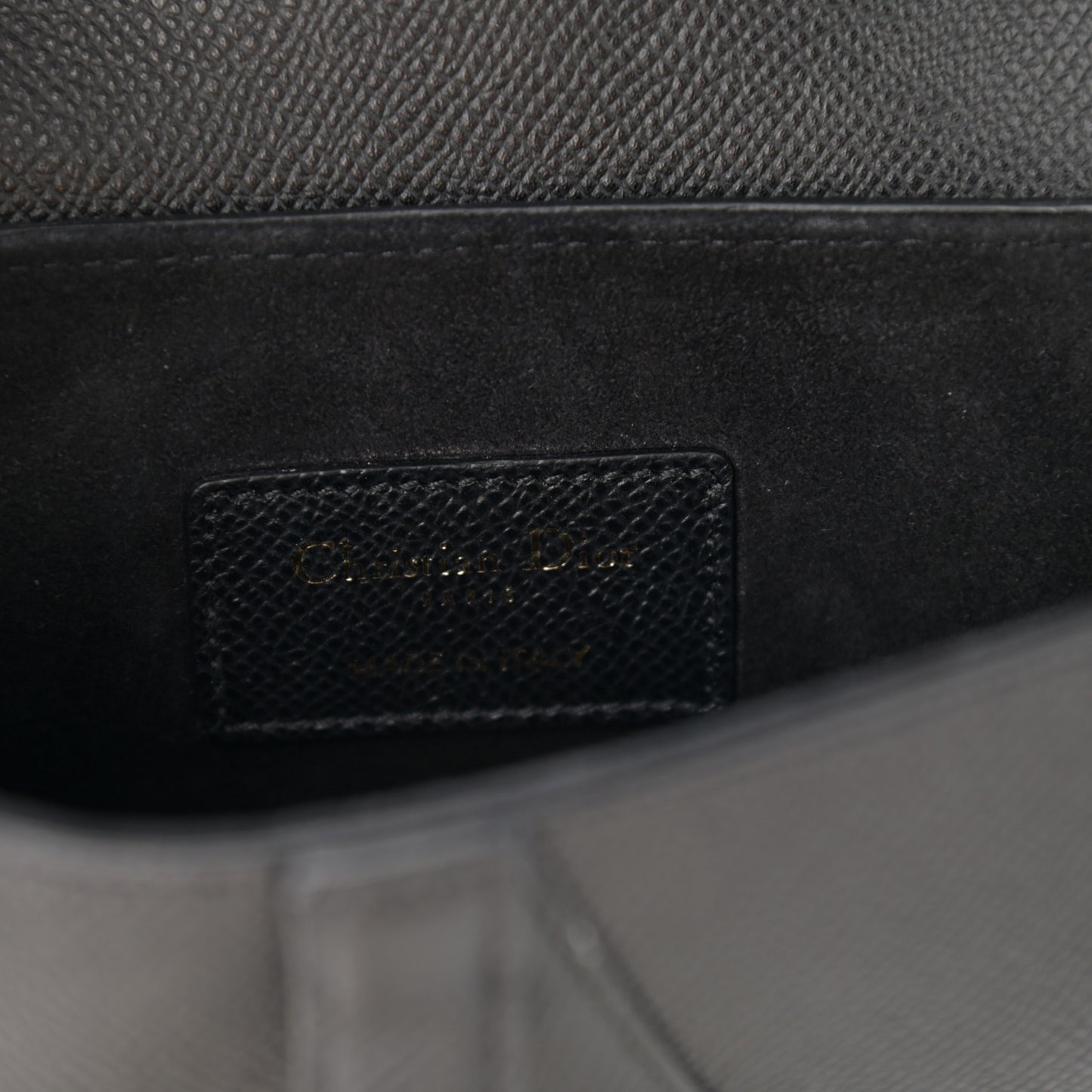 Grained Calfskin Mini Saddle Bag Black