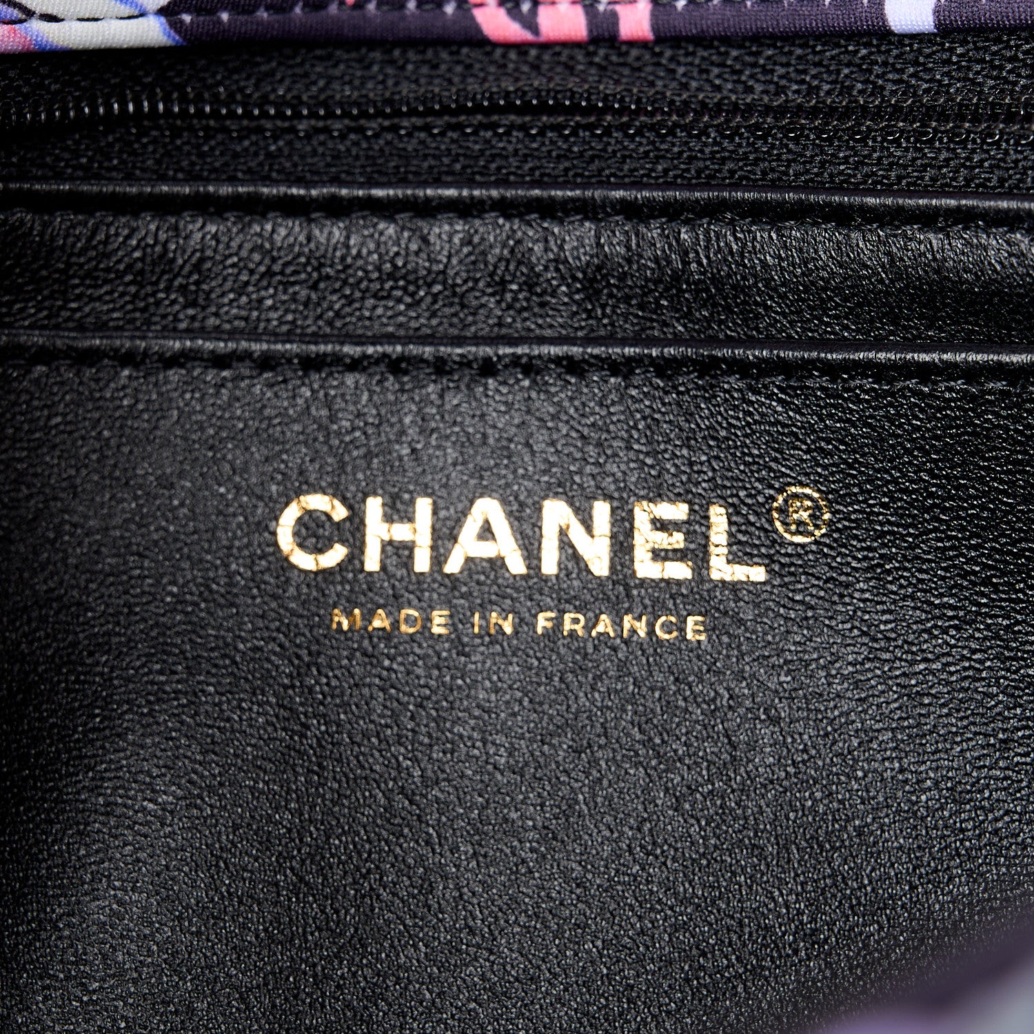 Chanel Printed Fabric Quilted Camellia Flap Black Multicolor 7 of 11