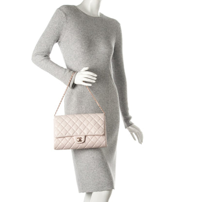 Chanel Lambskin Quilted Clutch With Chain Flap Light Pink 2 of 8