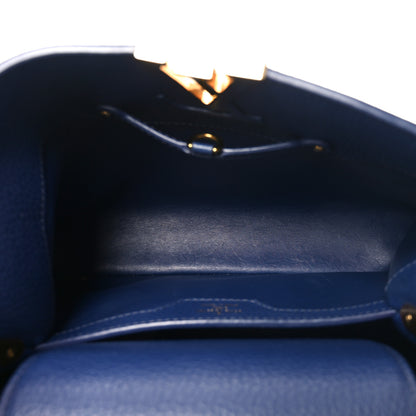 Louis Vuitton Taurillon Snakeskin Capucines MM Blue 5 of 9
