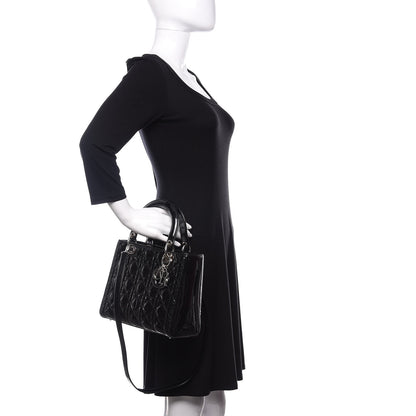 Christian Dior Patent Cannage Medium Lady Dior Black 3 of 12