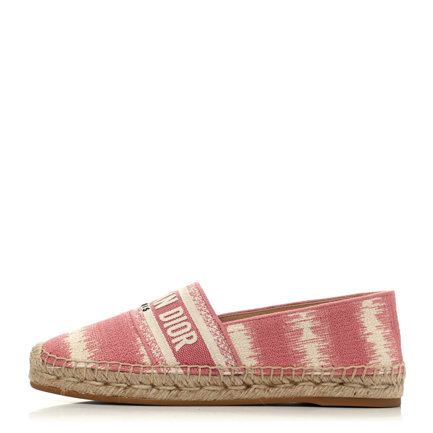 Cotton D-Stripes Embroidered Granville 15mm Espadrilles 37.5 Deep Nude