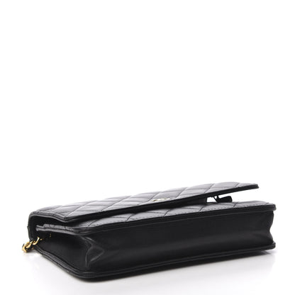 Chanel Lambskin Quilted Wallet On Chain WOC Black 4 of 11