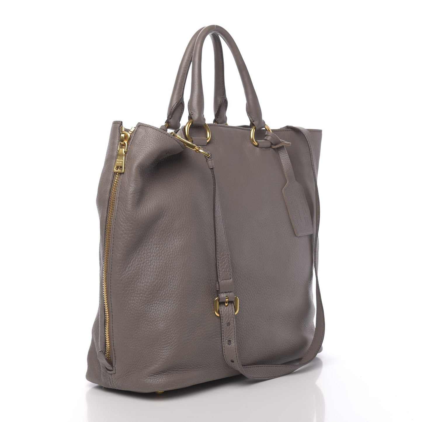Cervo Deerskin Side Zip Tote Argilla