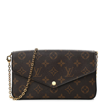 Louis Vuitton Monogram Pochette Felicie Chain Wallet Fuchsia 1 of 9