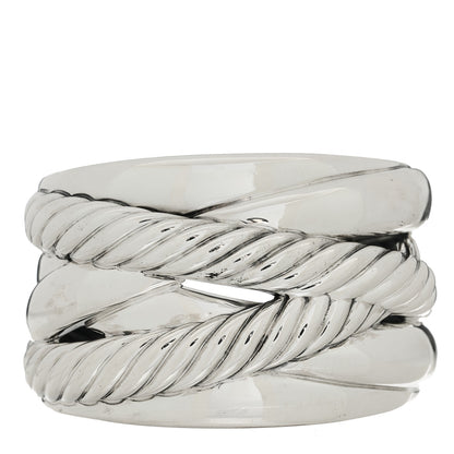 David Yurman Sterling Silver Wide Crossover Cuff Bracelet 1 of 3