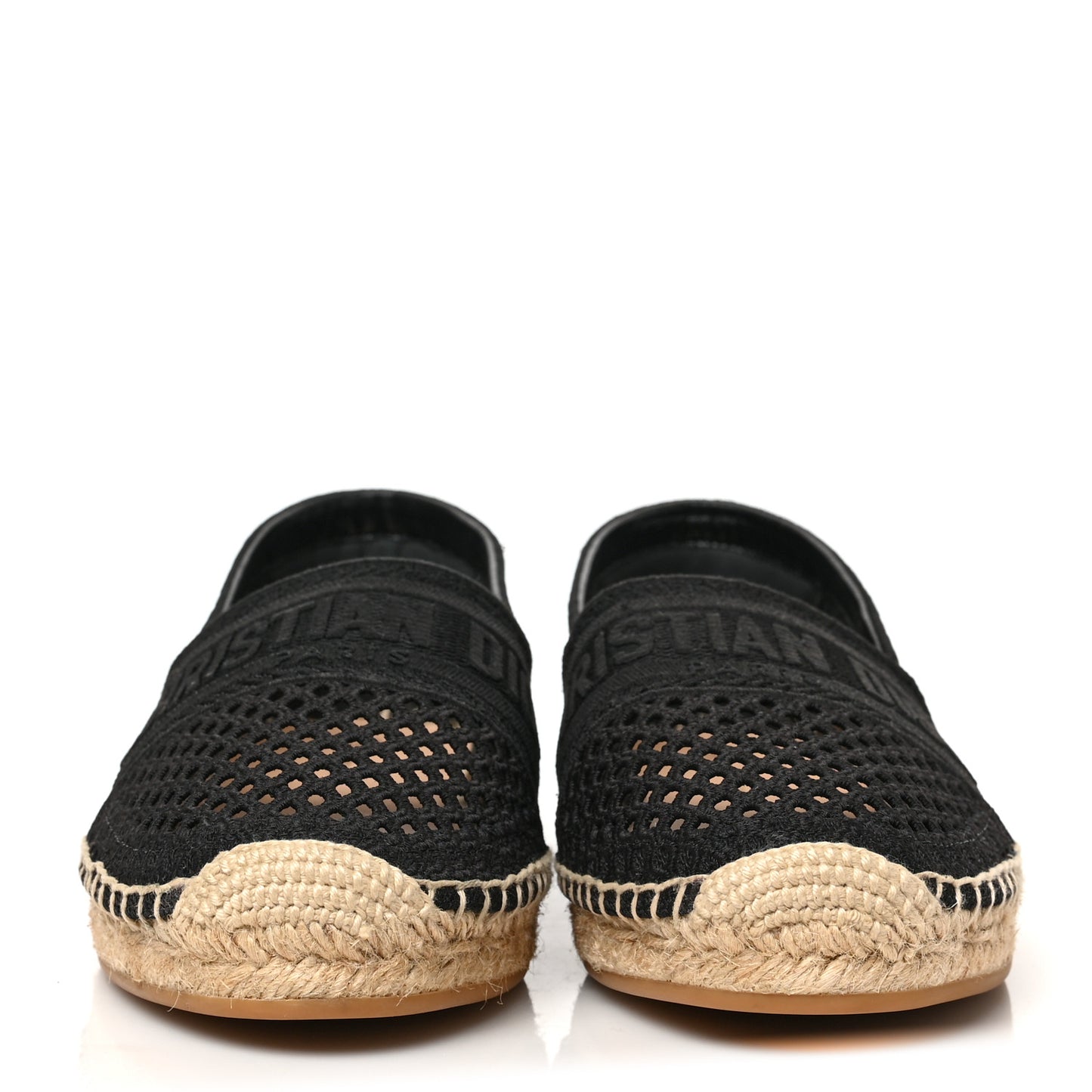 Canvas Embroidered Perforated Granville Espadrille 38.5 Black