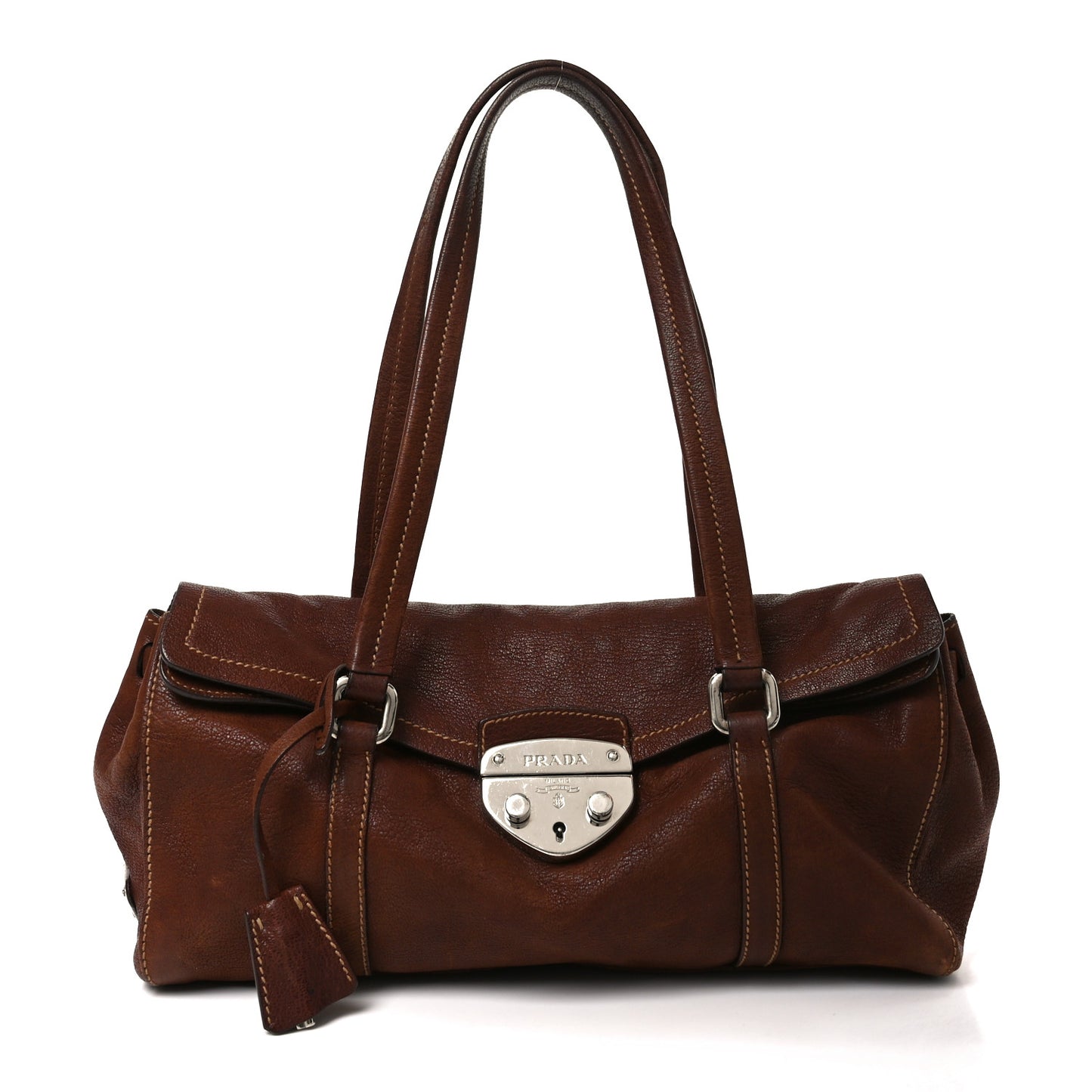 Cervo Antik Easy Foldover Pushlock Satchel Teak