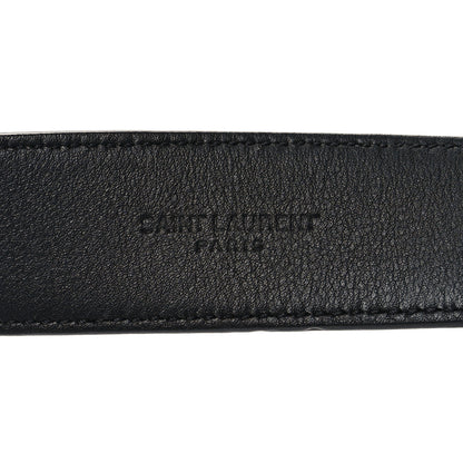 Saint Laurent Smooth Calfskin Monogram Square Buckle Belt 100 40 Black 3 of 6