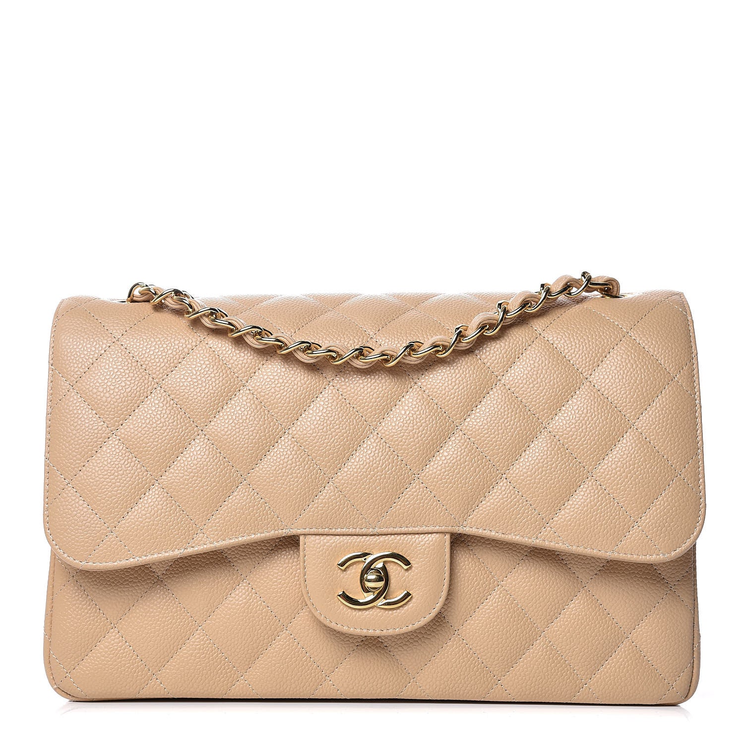 Chanel Caviar Quilted Jumbo Double Flap Beige Clair 1 of 8