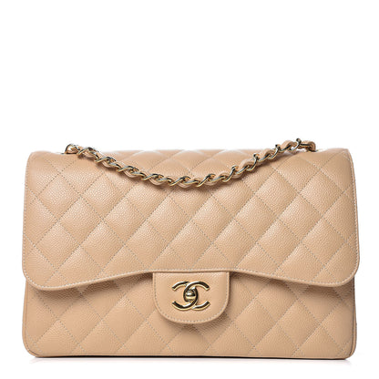 Chanel Caviar Quilted Jumbo Double Flap Beige Clair 1 of 8