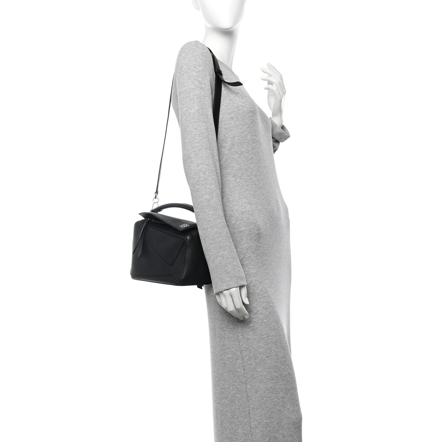 Calfskin Small Puzzle Bag Black
