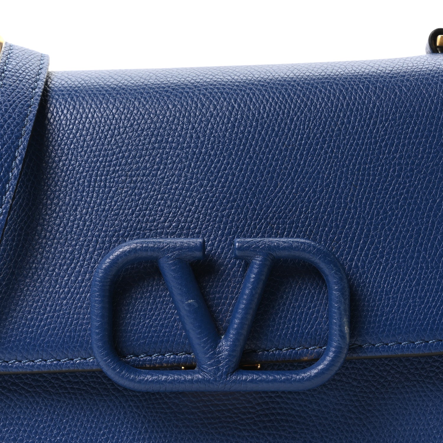 Valentino Garavani Grainy Calfskin Small VSling Shoulder Bag Blue 7 of 9