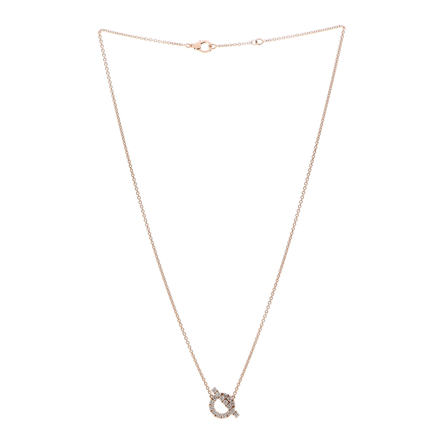 18K Rose Gold Diamond Finesse Pendant Necklace