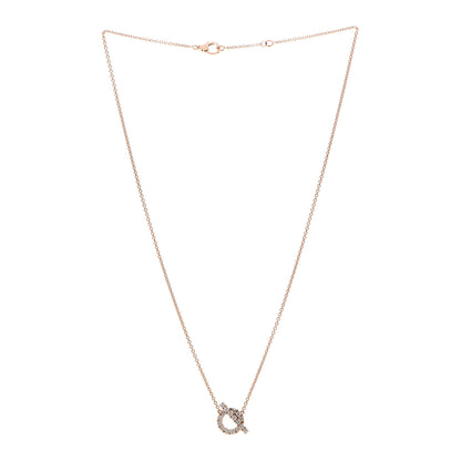 Hermes 18K Rose Gold Diamond Finesse Pendant Necklace 3 of 5