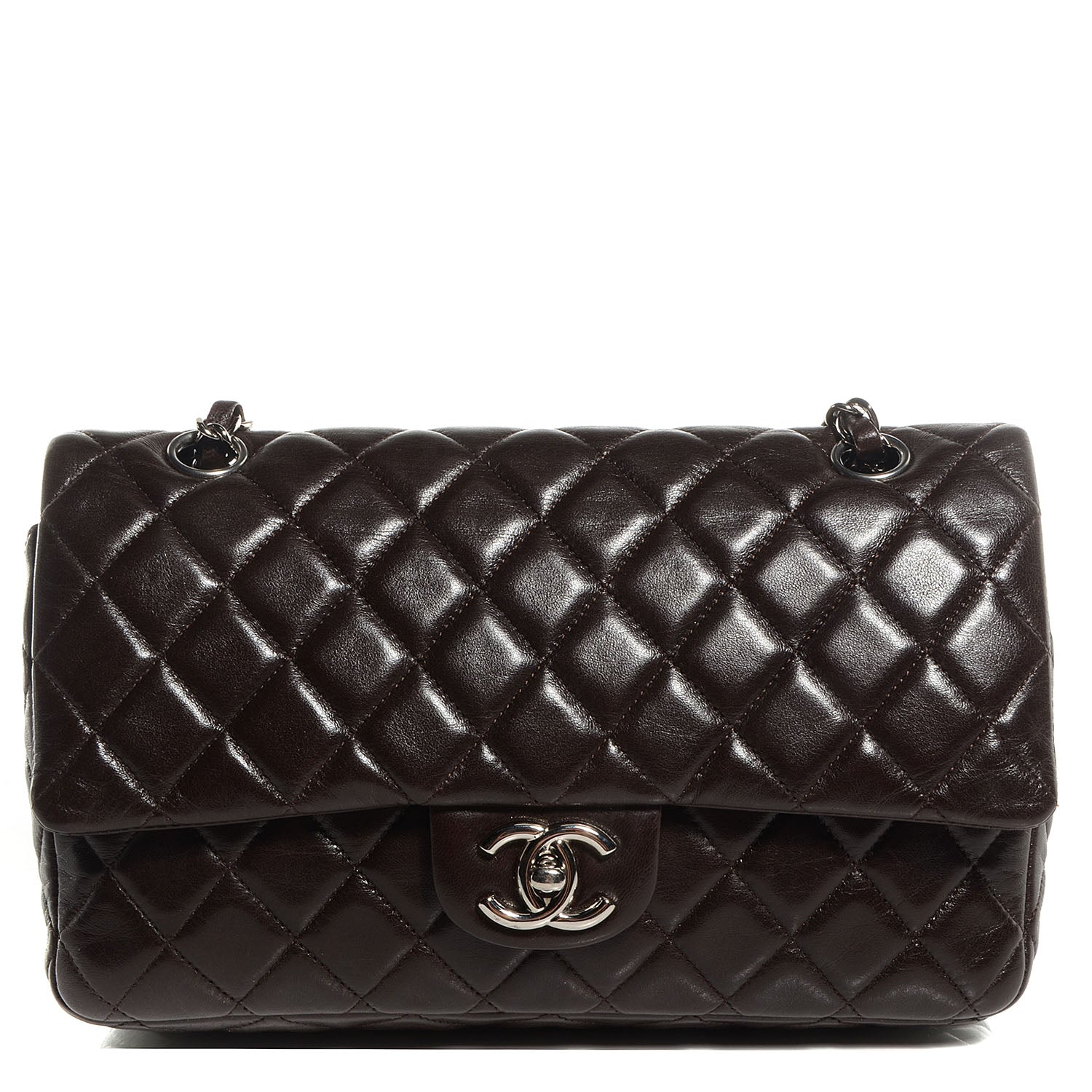 Chanel Lambskin Medium Double Flap Brown 1 of 9
