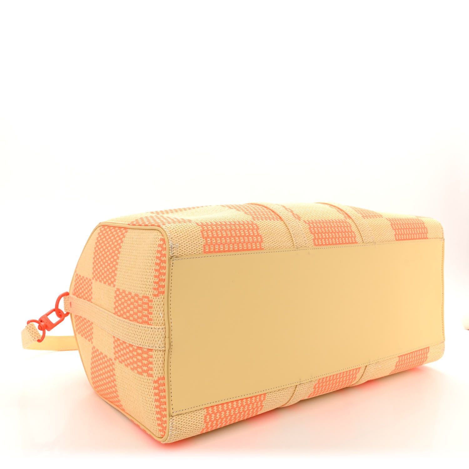 Louis Vuitton Raffia Damier Giant Keepall Bandouliere 50 Natural Orange 3 of 10
