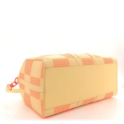 Louis Vuitton Raffia Damier Giant Keepall Bandouliere 50 Natural Orange 3 of 10
