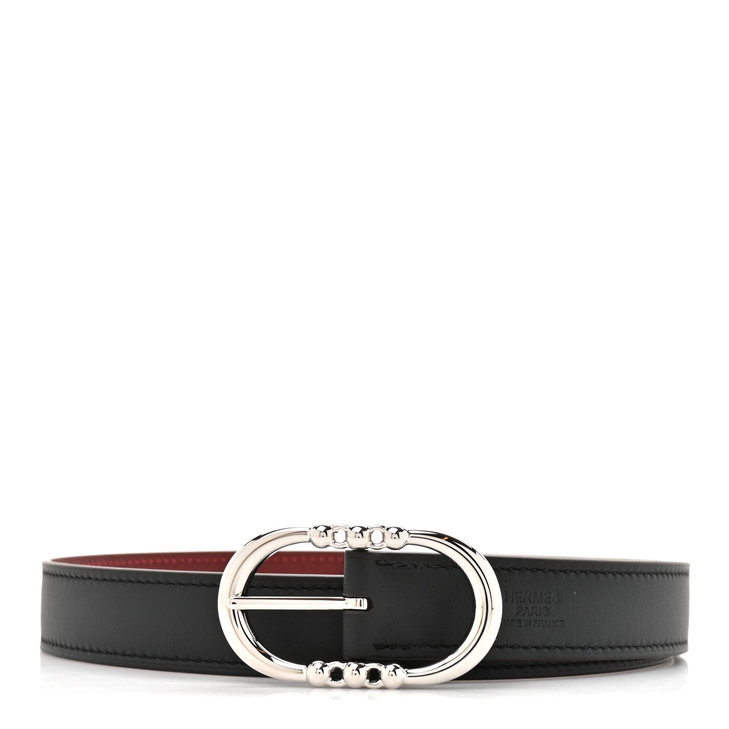 Hermes Swift Epsom 24mm Mors More Belt 70 28 Black Rouge H 1 of 6
