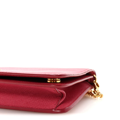 Prada Saffiano Metal Mini Crossbody Bag Peonia 9 of 10