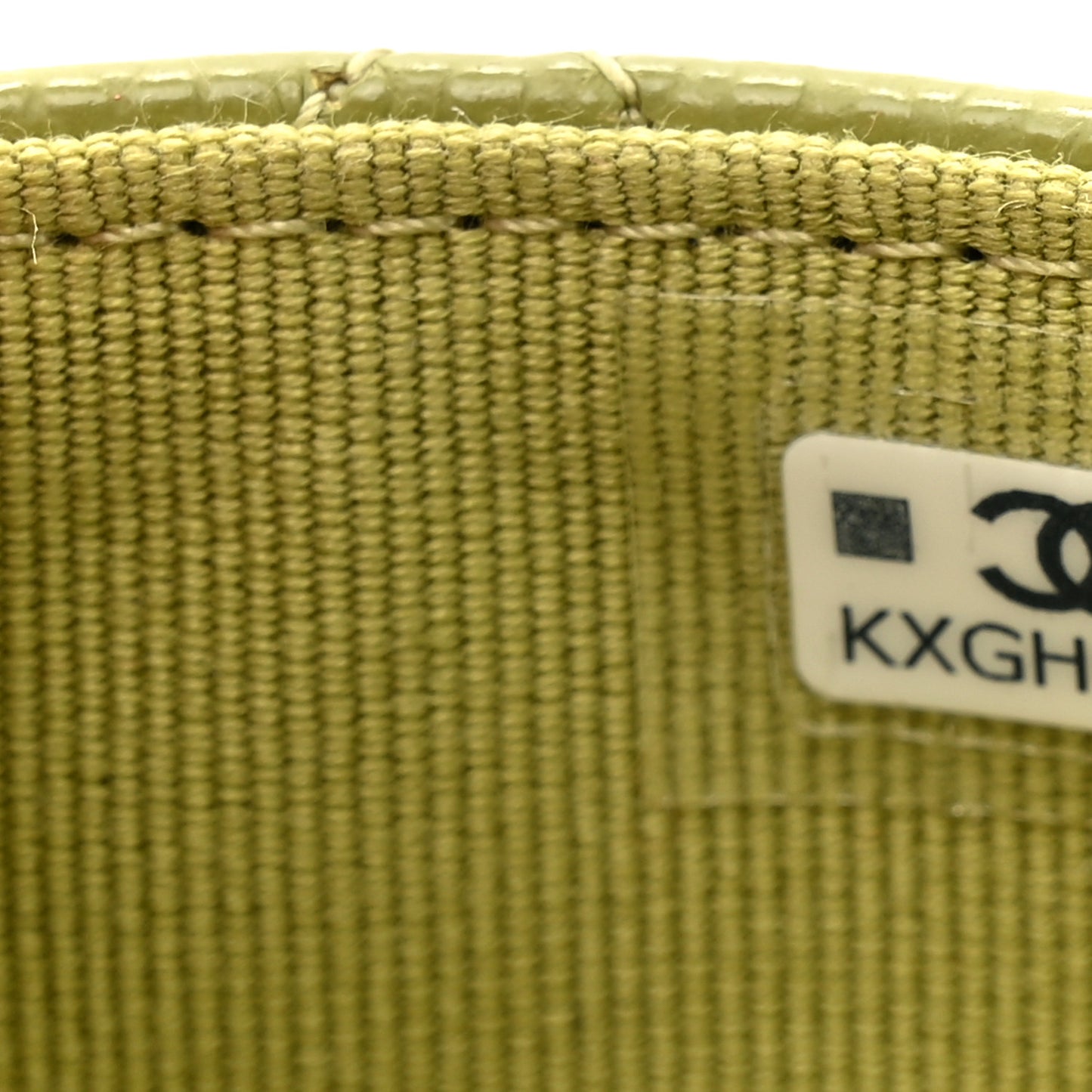 Caviar Quilted Flap Card Holder Wallet Khaki